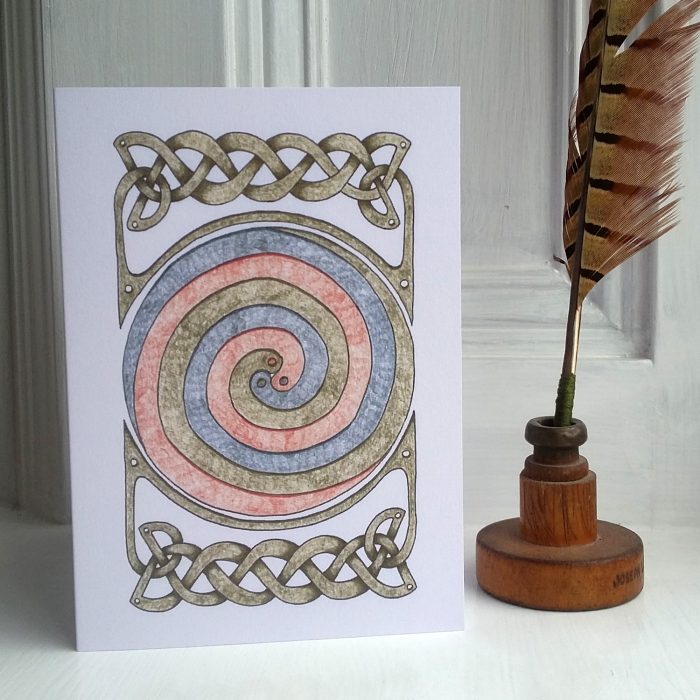 Celtic Spirals and Border greetings card