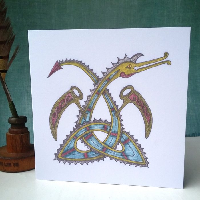 Celtic Triquetra Dragon greetings card