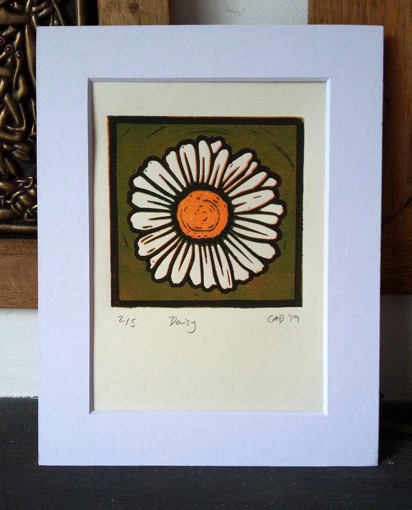 Daisy lino print