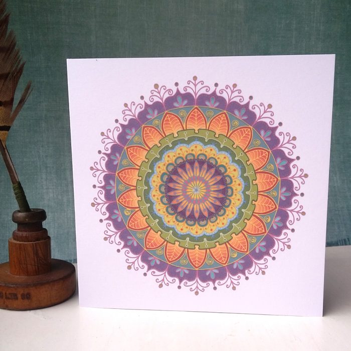 Floral Mandala greetings card