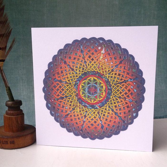 Flower of Life Celtic Mandala greetings card