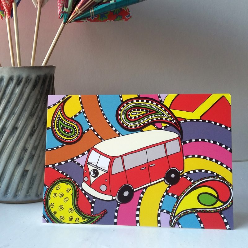 Love Bus greetings card