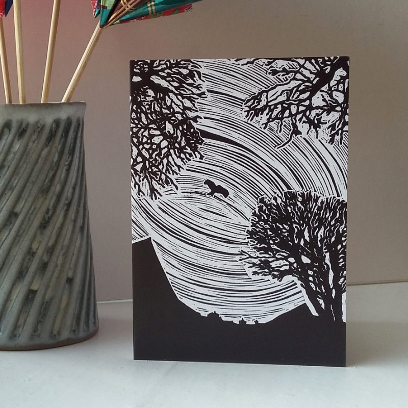 Red Kite Over the Yard greetings card