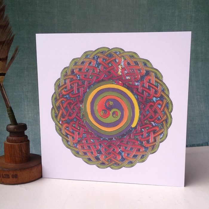 Spirals Celtic Mandala greetings card