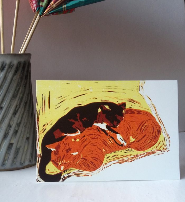The Cats greetings card