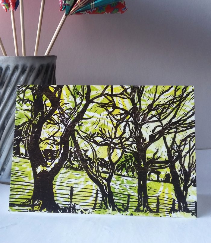 Trees Along the Wear Valley greetings card