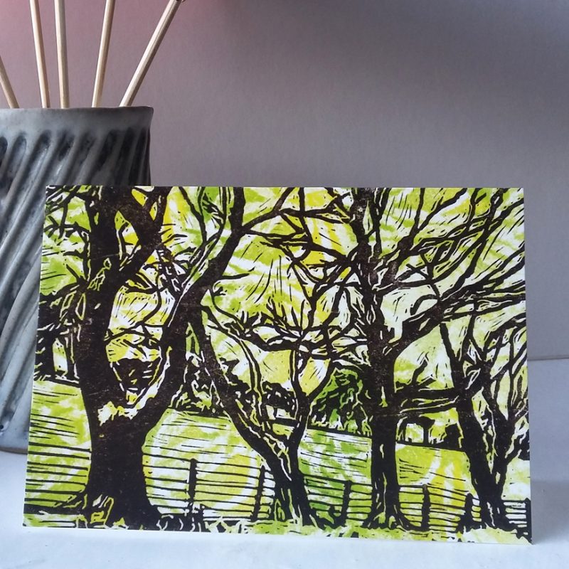 Trees Along the Wear Valley greetings card