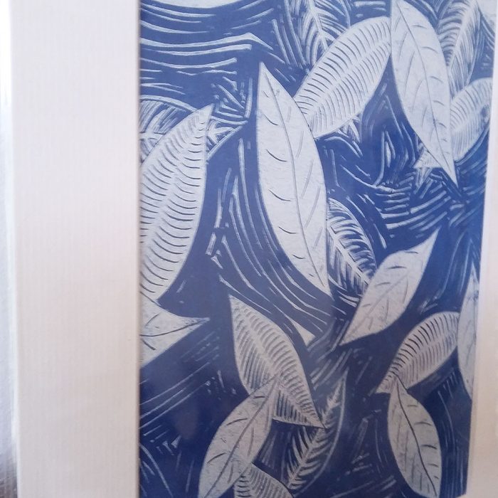 Frosted Leaves lino print