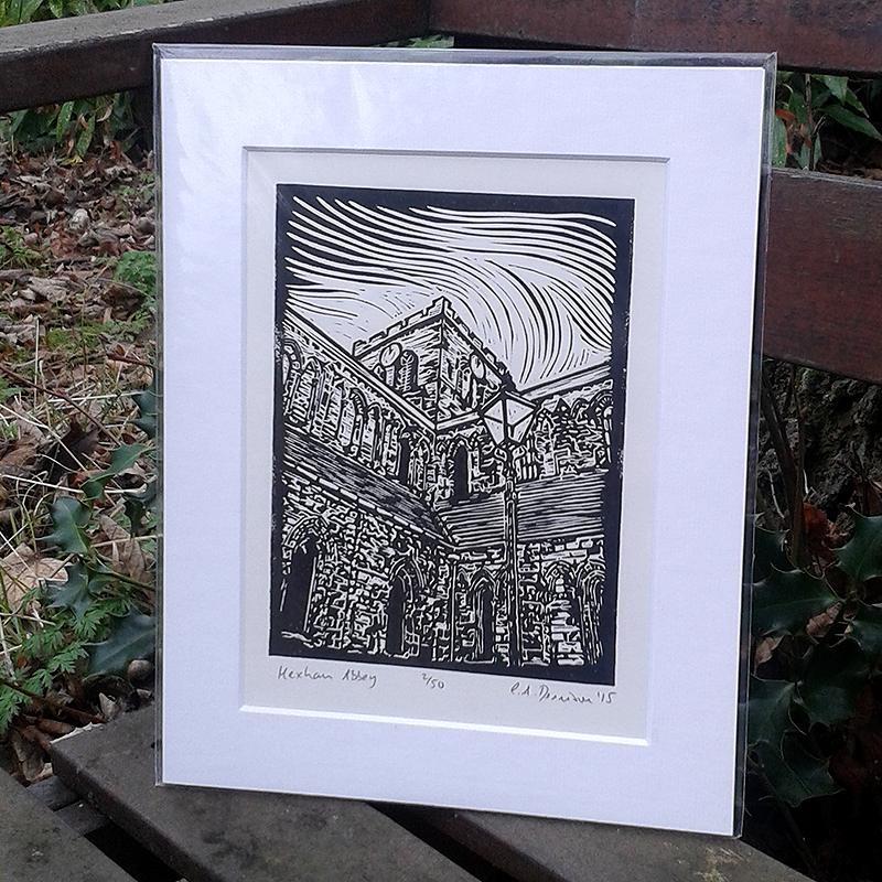 Hexham Abbey lino print