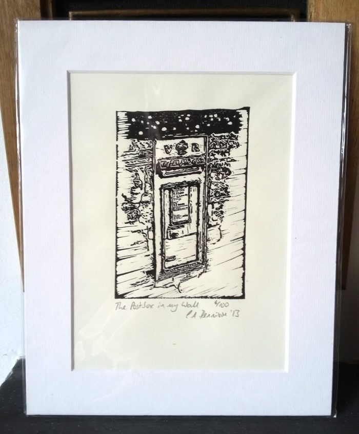 The Postbox in My Wall lino print