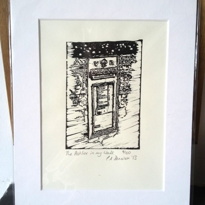 The Postbox in My Wall lino print