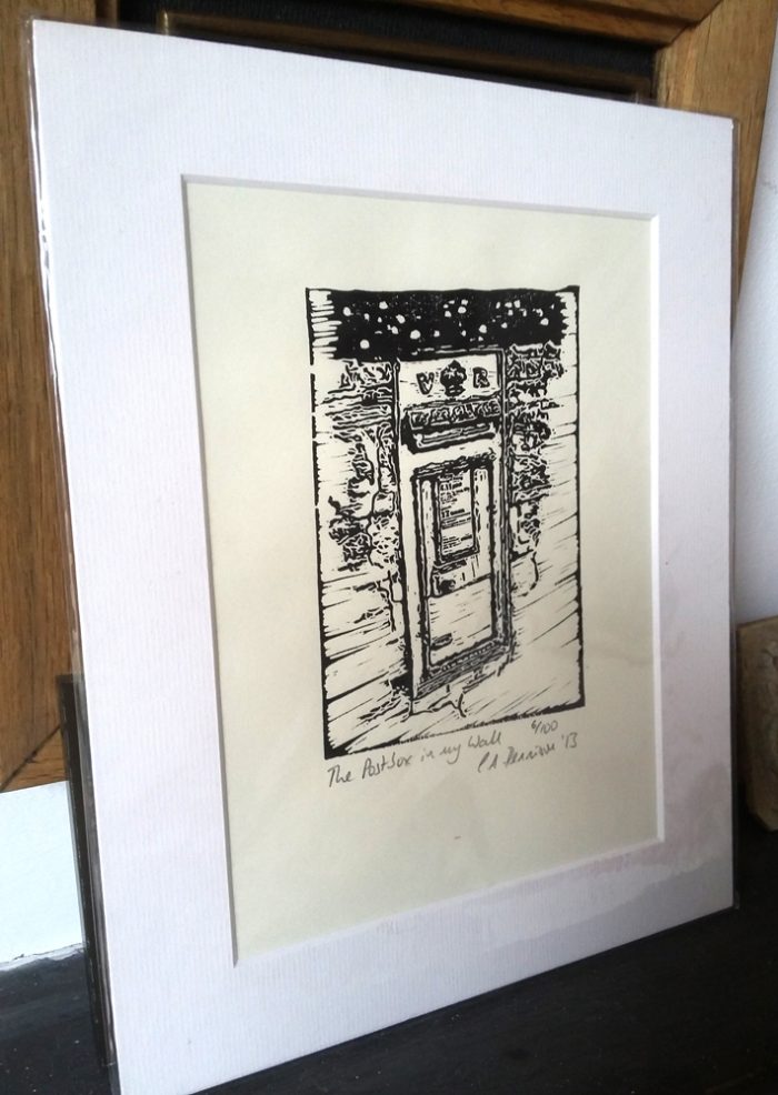 The Postbox in My Wall lino print