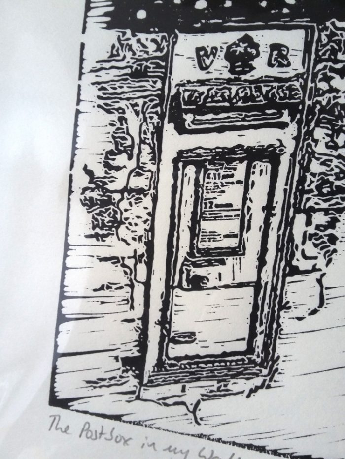 The Postbox in My Wall lino print